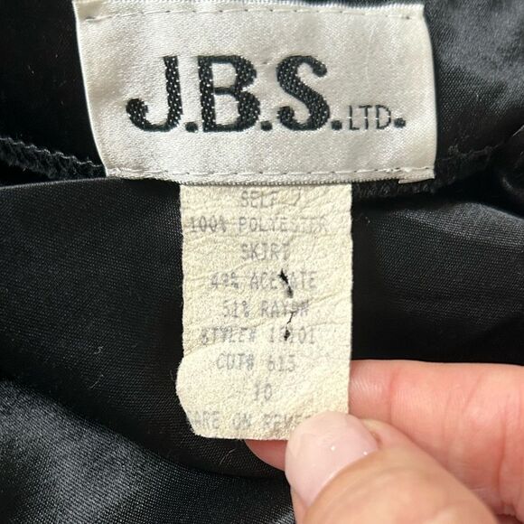 Vintage 90’s Black Satin Strappy Slipdress  by J.B.S. Ltd. size 10 - Picture 8 of 10